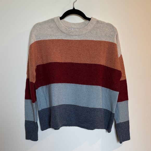 Madewell Sweaters - Madewell Multicolor Striped Crew Neck Sweater